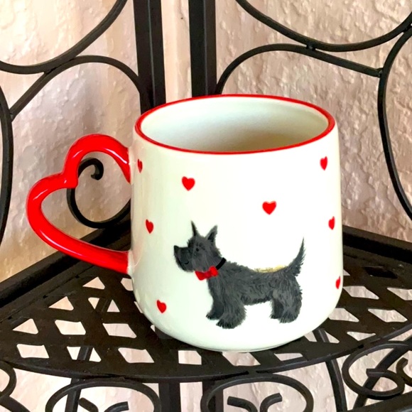 Scottie Dog Mug w/Red Hearts - Picture 1 of 4